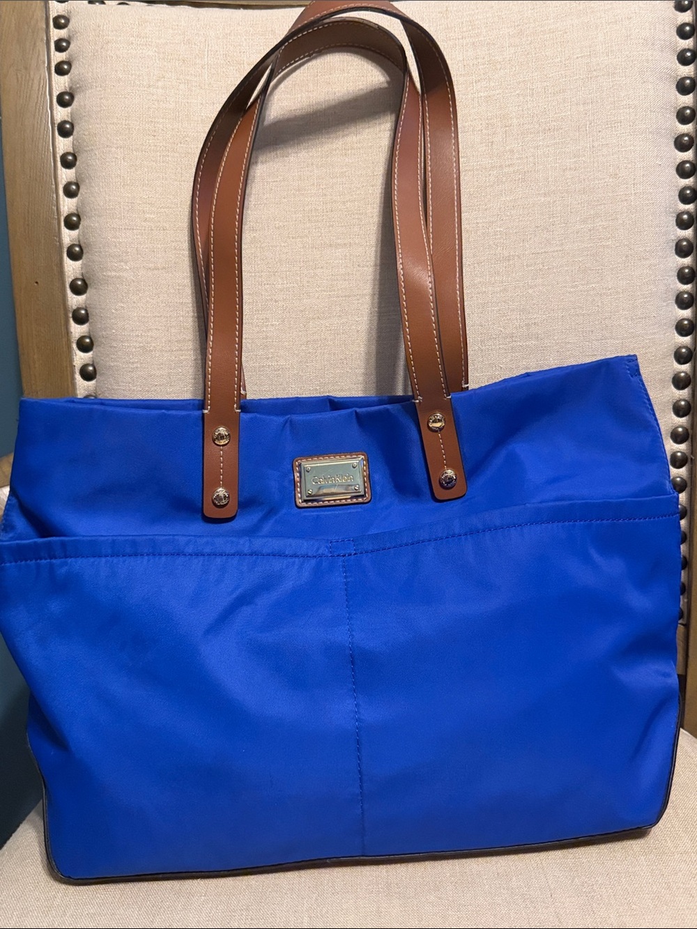 Calvin Klein Royal Blue Nylon Tote